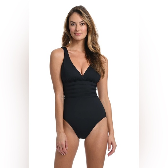 La Blanca Island Goddess Multi-Strap Cross-Back One Piece Swimsuit‎ Women's 12 - Picture 1 of 12